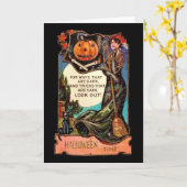 ヴィンテージハロウエンタイムハロウィーングリーティングカード カード (黄色い花)