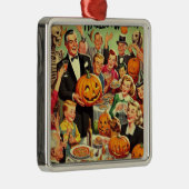 ヴィンテージハローウィンパーティイラストレーション メタルオーナメント (右)