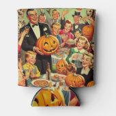 ヴィンテージハローウィンパーティイラストレーション 缶クーラー (正面)