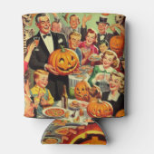 ヴィンテージハローウィンパーティイラストレーション 缶クーラー (裏面)