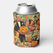 ヴィンテージハローウィンパーティイラストレーション 缶クーラー (缶裏面)