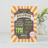 ヴィンテージハローウィンパーティオレンジカーニバル招待状 招待状 (スタンド正面)