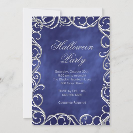 ヴィンテージハローウィンパーティオンパープルヘイズ招待状 招待状 (正面)