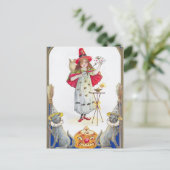 ヴィンテージハローウィンパーティガールホリデー葉書 シーズンポストカード (スタンド正面)