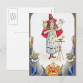 ヴィンテージハローウィンパーティガールホリデー葉書 シーズンポストカード (正面/裏面)