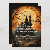 ヴィンテージハローウィンパーティクロモリソグラフィー 招待状 (正面/裏面)