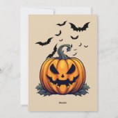 ヴィンテージハローウィンパーティゴシックカボチャ招待状 シーズンカード (裏面)