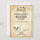 ヴィンテージハローウィンパーティスカルハウスオブホラー 招待状 (正面)