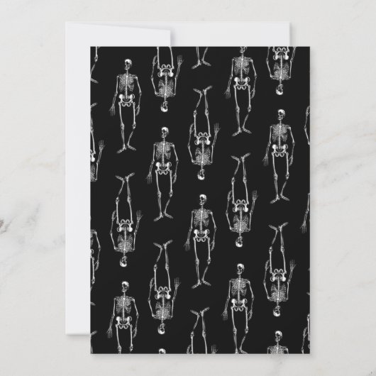 ヴィンテージハローウィンパーティスカル黒招待 招待状 (裏面)