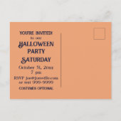 ヴィンテージハローウィンパーティチルドレンズウィッチカボチャ インビテーションポストカード (裏面)