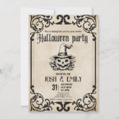 ヴィンテージハローウィンパーティ大人かぼちゃ 招待状 (正面)