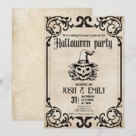 ヴィンテージハローウィンパーティ大人かぼちゃ 招待状