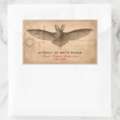 ヴィンテージハローウィンパーティ怖いこうもりウイングカスタム 長方形シール (バッグ)