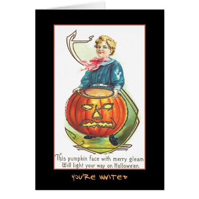 ヴィンテージハローウィンパーティ招待状と血文字 (正面)