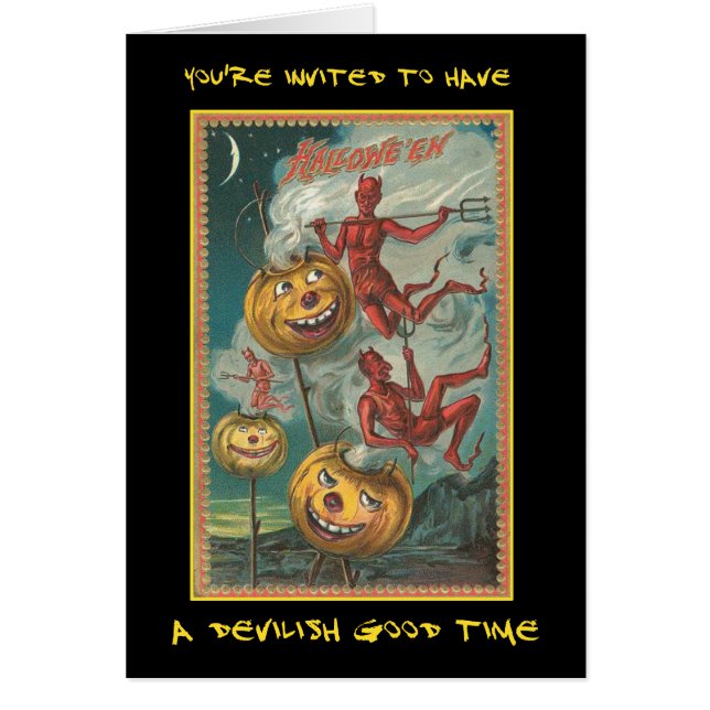 ヴィンテージハローウィンパーティ招待状と血文字 (正面)