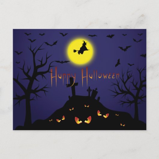 ヴィンテージハローウィンパーティ招待状と血文字 インビテーションポストカード (正面)