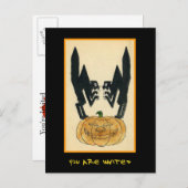 ヴィンテージハローウィンパーティ招待状と血文字 インビテーションポストカード (正面/裏面)