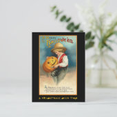 ヴィンテージハローウィンパーティ招待状と血文字 インビテーションポストカード (スタンド正面)