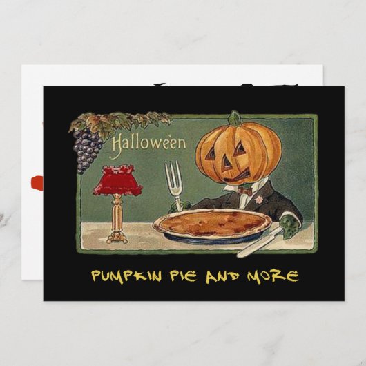 ヴィンテージハローウィンパーティ招待状と血文字 招待状 (正面/裏面)