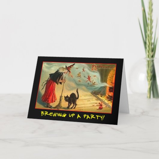 ヴィンテージハローウィンパーティ招待状と血文字 招待状 (正面)