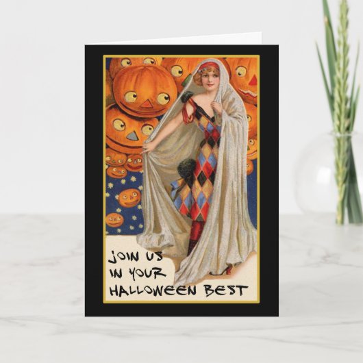 ヴィンテージハローウィンパーティ招待状と血文字 招待状 (正面)