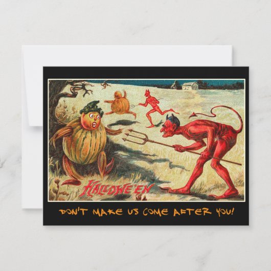 ヴィンテージハローウィンパーティ招待状と血文字 招待状 (正面)
