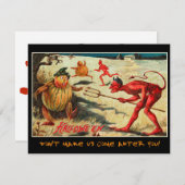 ヴィンテージハローウィンパーティ招待状と血文字 招待状 (正面/裏面)