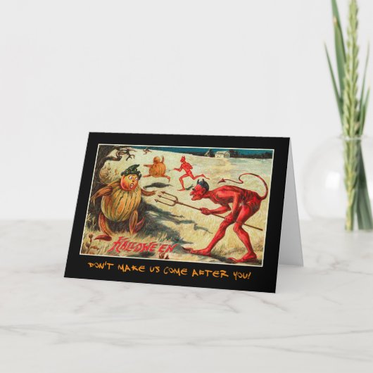 ヴィンテージハローウィンパーティ招待状と血文字 招待状 (正面)