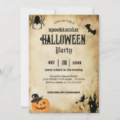 ヴィンテージハローウィンパーティ招待状アンティーク大人 招待状 (正面)