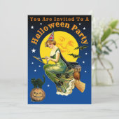 ヴィンテージハローウィンパーティ招待状テンプレート 招待状 (スタンド正面)