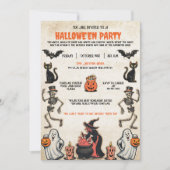 ヴィンテージハローウィンパーティ招待状懐かしい 招待状 (正面)