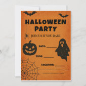 ヴィンテージハローウィンパーティ招待状 | アイコン不気味 招待状 (正面)