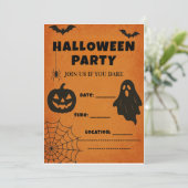 ヴィンテージハローウィンパーティ招待状 | アイコン不気味 招待状 (スタンド正面)