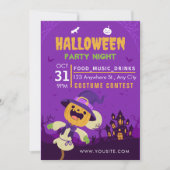 ヴィンテージハローウィンパーティ招待状、衣装パーティー 招待状 (正面)