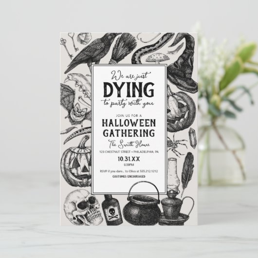 ヴィンテージハローウィンパーティ衣装パーティー 招待状 (スタンド正面)