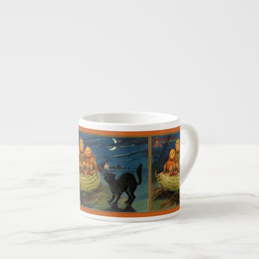 ヴィンテージハローウィンパーティ黒猫 エスプレッソカップ (正面右)