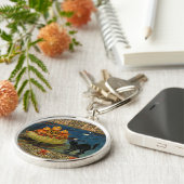 ヴィンテージハローウィンパーティ黒猫 キーホルダー (側面)