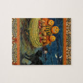 ヴィンテージハローウィンパーティ黒猫 ジグソーパズル (横)