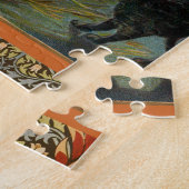 ヴィンテージハローウィンパーティ黒猫 ジグソーパズル (側面)