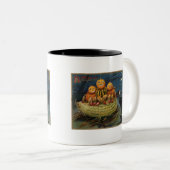 ヴィンテージハローウィンパーティ黒猫 ツートーンマグカップ (正面右)