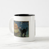 ヴィンテージハローウィンパーティ黒猫 ツートーンマグカップ (正面左)