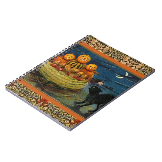 ヴィンテージハローウィンパーティ黒猫 ノートブック (左側)