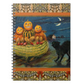 ヴィンテージハローウィンパーティ黒猫 ノートブック (正面)