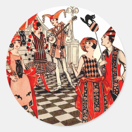 ヴィンテージハローウィンパーティ ラウンドシール (正面)