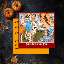 ヴィンテージハローウィンパーティ 子供へ 招待状