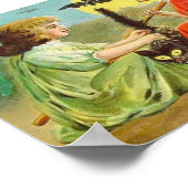 ヴィンテージハローウィンパーティ（魔女と猫） ポスター (角)