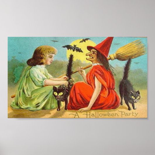 ヴィンテージハローウィンパーティ（魔女と猫） ポスター (正面)