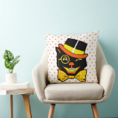 ヴィンテージハローウィーンキャットinトップハット クッション (椅子)