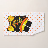 ヴィンテージハローウィーンキャットinトップハット ハンドタオル (ハンドタオル)