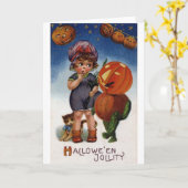 ヴィンテージハローエンジョラティハローウィーンカード カード (黄色い花)